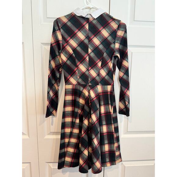New Unique Vintage Wednesday Plaid Swing Retro Glam Cosplay Dress - Medium - Picture 6 of 8